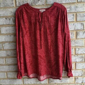 Knox Rose Long Sleeve V-Neck Blouse Women's Size M.
